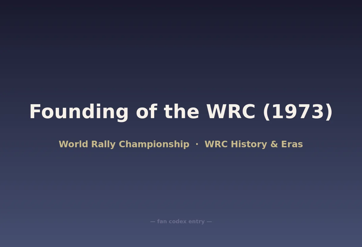 Founding of the WRC (1973)