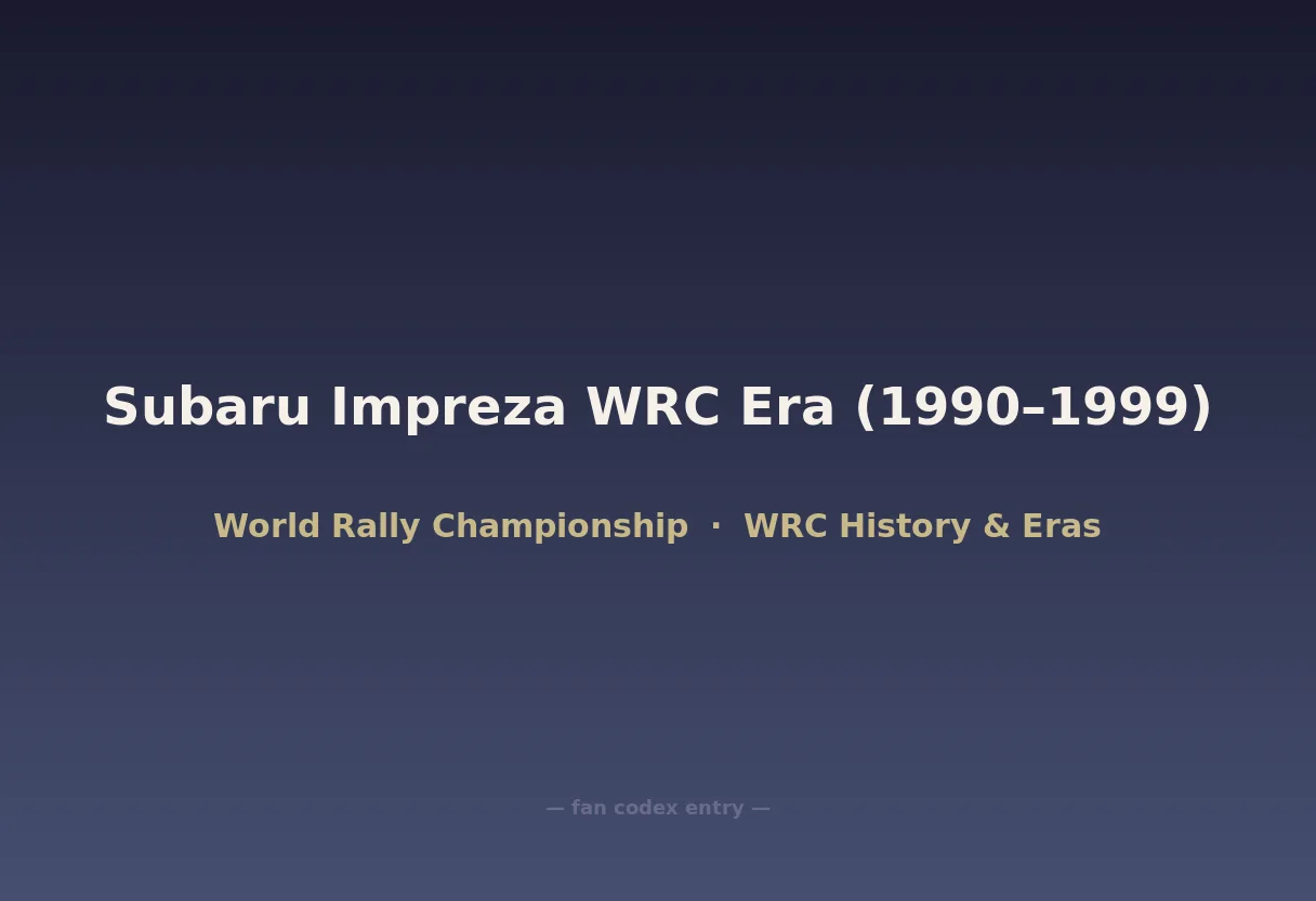 Subaru Impreza WRC Era (1990–1999)